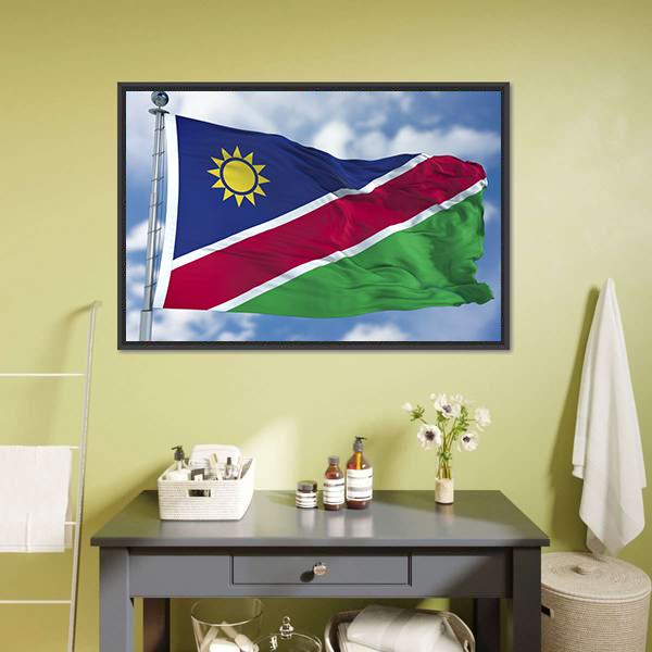 Namibia Flag Canvas Wall Art-5 Horizontal-Gallery Wrap-22" x 12"-Tiaracle