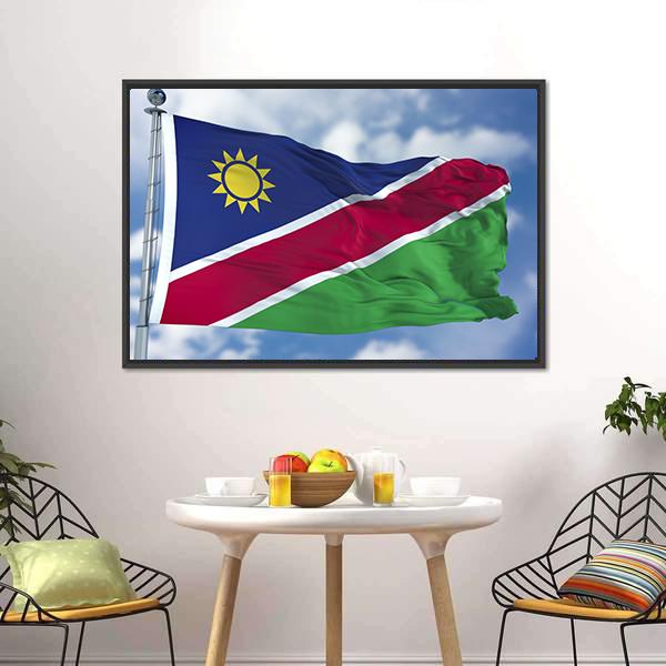 Namibia Flag Canvas Wall Art-5 Horizontal-Gallery Wrap-22" x 12"-Tiaracle