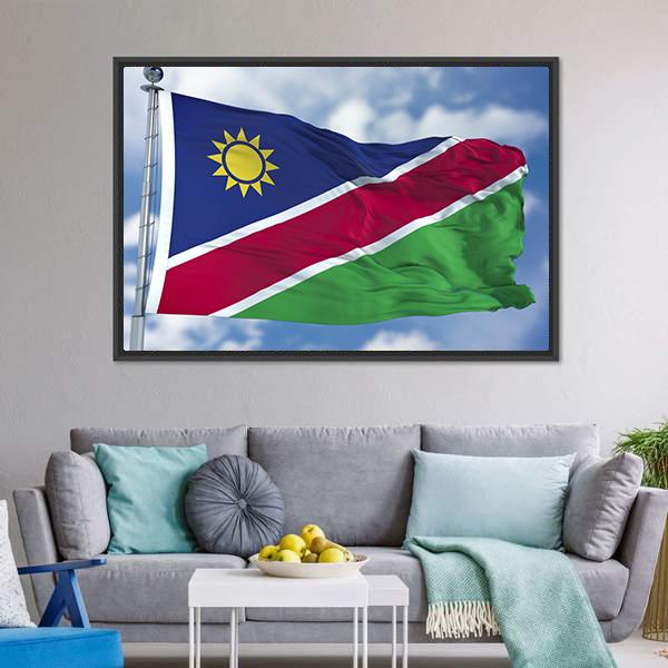 Namibia Flag Canvas Wall Art-5 Horizontal-Gallery Wrap-22" x 12"-Tiaracle