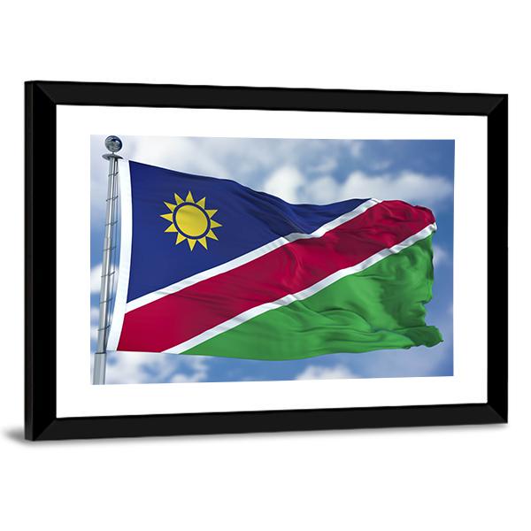 Namibia Flag Canvas Wall Art-5 Horizontal-Gallery Wrap-22" x 12"-Tiaracle