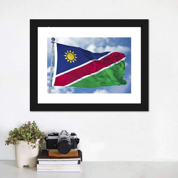 Namibia Flag Canvas Wall Art-5 Horizontal-Gallery Wrap-22" x 12"-Tiaracle