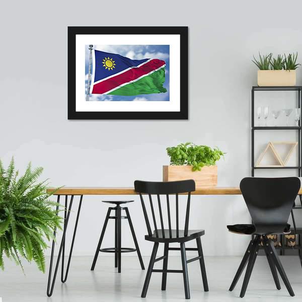 Namibia Flag Canvas Wall Art-5 Horizontal-Gallery Wrap-22" x 12"-Tiaracle