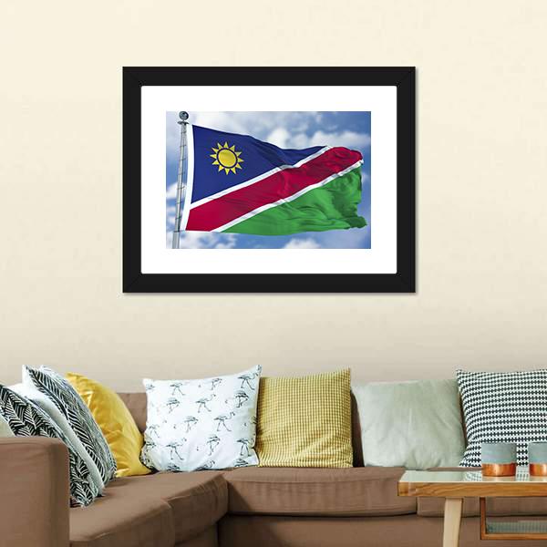 Namibia Flag Canvas Wall Art-5 Horizontal-Gallery Wrap-22" x 12"-Tiaracle