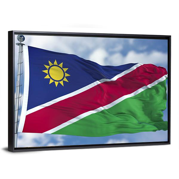 Namibia Flag Canvas Wall Art-5 Horizontal-Gallery Wrap-22" x 12"-Tiaracle