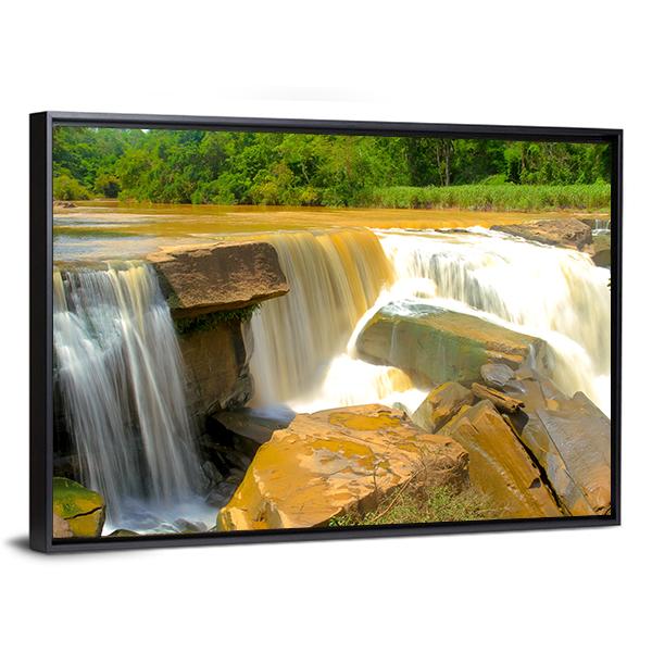 Namtok Kaeng Sopha Waterfall Canvas Wall Art-3 Horizontal-Gallery Wrap-25" x 16"-Tiaracle