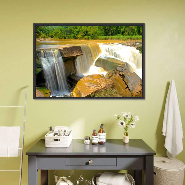 Namtok Kaeng Sopha Waterfall Canvas Wall Art-3 Horizontal-Gallery Wrap-25" x 16"-Tiaracle