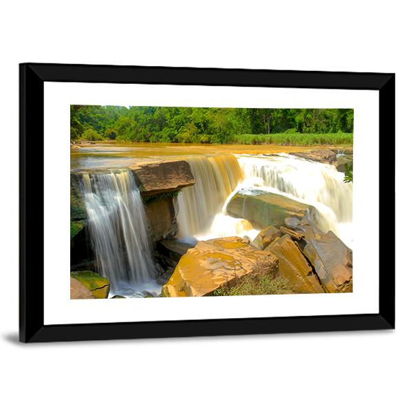 Namtok Kaeng Sopha Waterfall Canvas Wall Art-3 Horizontal-Gallery Wrap-25" x 16"-Tiaracle