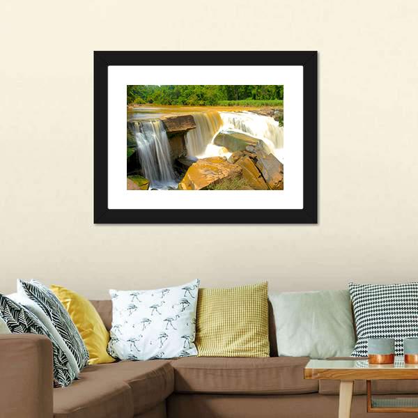 Namtok Kaeng Sopha Waterfall Canvas Wall Art-3 Horizontal-Gallery Wrap-25" x 16"-Tiaracle