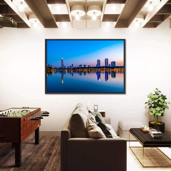 Nanjing Xuanwu Lake Canvas Wall Art-5 Horizontal-Gallery Wrap-22&quot; x 12&quot;-Tiaracle