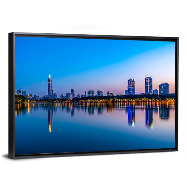 Nanjing Xuanwu Lake Canvas Wall Art-5 Horizontal-Gallery Wrap-22&quot; x 12&quot;-Tiaracle