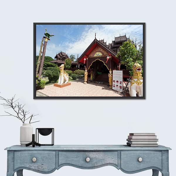 Nantaram Temple Thailand Canvas Wall Art-1 Piece-Floating Frame-24" x 16"-Tiaracle