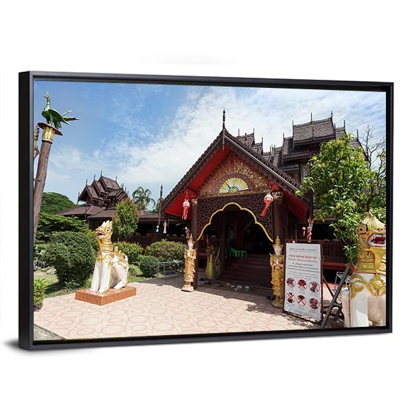 Nantaram Temple Thailand Canvas Wall Art-5 Horizontal-Gallery Wrap-22" x 12"-Tiaracle