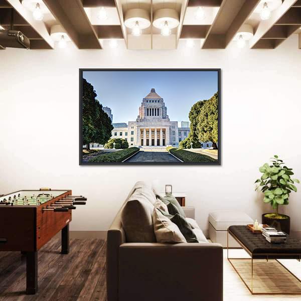 National Diet House Japan Canvas Wall Art-5 Horizontal-Gallery Wrap-22" x 12"-Tiaracle