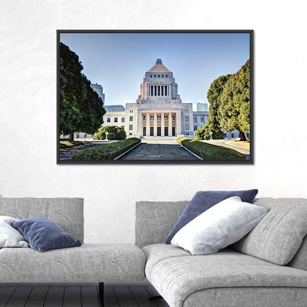 National Diet House Japan Canvas Wall Art-5 Horizontal-Gallery Wrap-22" x 12"-Tiaracle