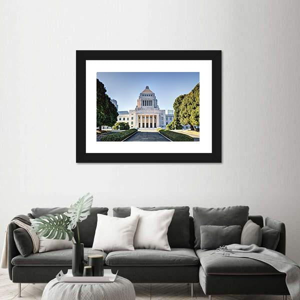 National Diet House Japan Canvas Wall Art-5 Horizontal-Gallery Wrap-22" x 12"-Tiaracle
