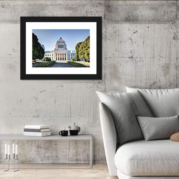 National Diet House Japan Canvas Wall Art-5 Horizontal-Gallery Wrap-22" x 12"-Tiaracle