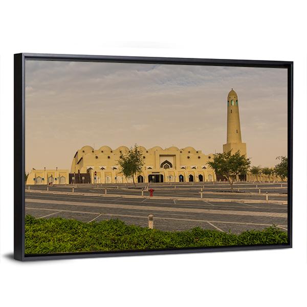 National Mosque In Doha Canvas Wall Art-3 Horizontal-Gallery Wrap-25" x 16"-Tiaracle