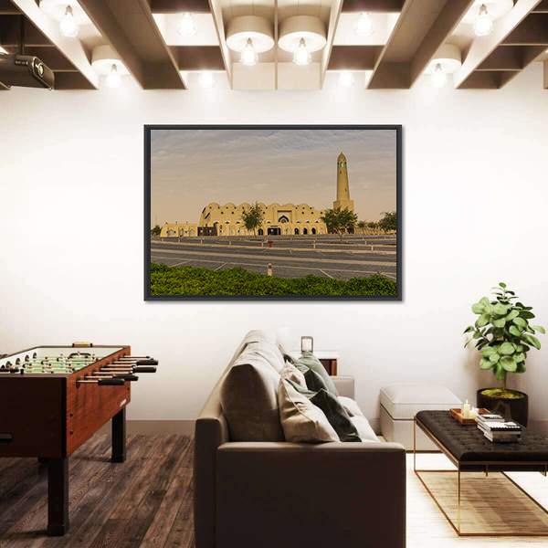National Mosque In Doha Canvas Wall Art-3 Horizontal-Gallery Wrap-25" x 16"-Tiaracle