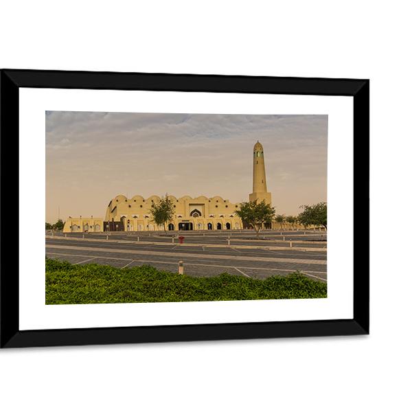 National Mosque In Doha Canvas Wall Art-3 Horizontal-Gallery Wrap-25" x 16"-Tiaracle