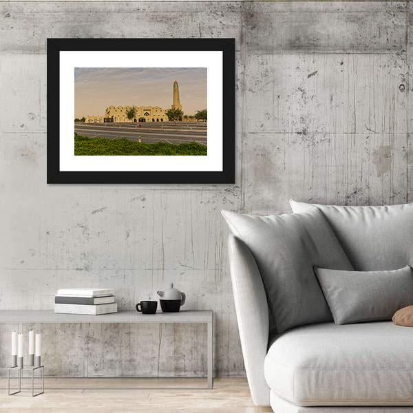 National Mosque In Doha Canvas Wall Art-5 Horizontal-Gallery Wrap-22" x 12"-Tiaracle
