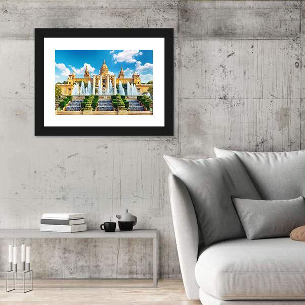 National Museum In Barcelona Canvas Wall Art-3 Horizontal-Gallery Wrap-25" x 16"-Tiaracle
