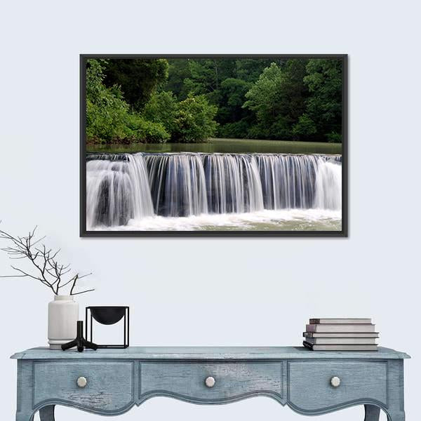 Natural Dam Falls Arkansas Canvas Wall Art-1 Piece-Floating Frame-36" x 24"-Tiaracle
