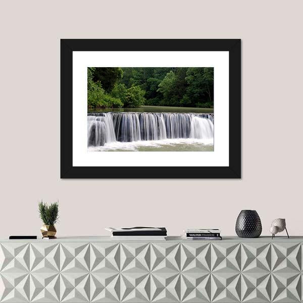 Natural Dam Falls Arkansas Canvas Wall Art-1 Piece-Framed Print-30" x 20"-Tiaracle