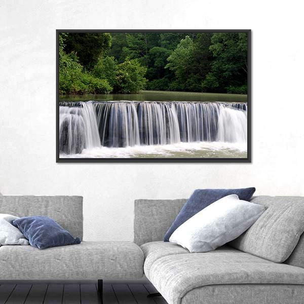 Natural Dam Falls Arkansas Canvas Wall Art-5 Horizontal-Gallery Wrap-22" x 12"-Tiaracle