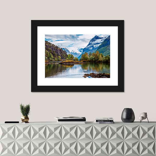 Natural Landscape Norway Canvas Wall Art-1 Piece-Framed Print-20" x 16"-Tiaracle
