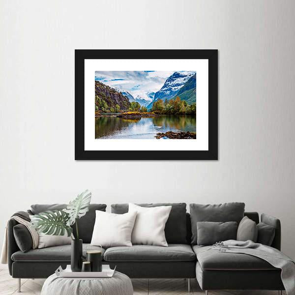 Natural Landscape Norway Canvas Wall Art-5 Horizontal-Gallery Wrap-22" x 12"-Tiaracle