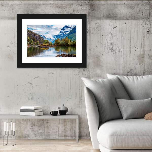 Natural Landscape Norway Canvas Wall Art-5 Horizontal-Gallery Wrap-22" x 12"-Tiaracle