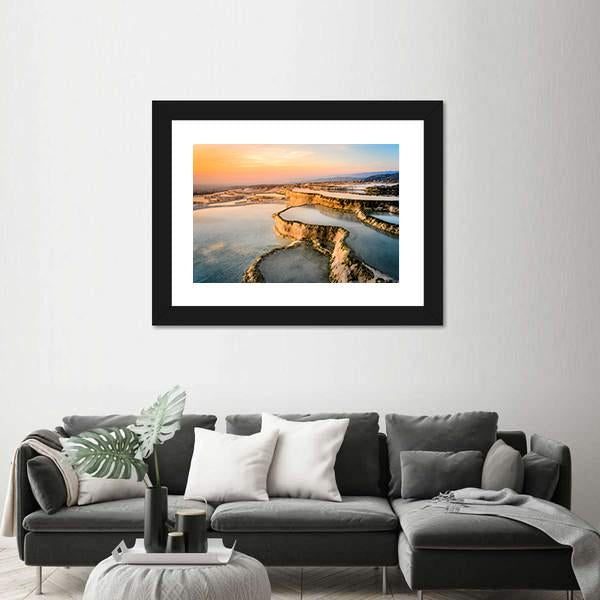 Natural Pools During Sunset Canvas Wall Art-5 Horizontal-Gallery Wrap-22" x 12"-Tiaracle