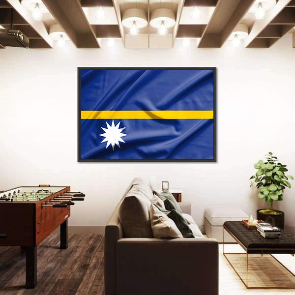 Nauru Flag Canvas Wall Art-5 Horizontal-Gallery Wrap-22" x 12"-Tiaracle