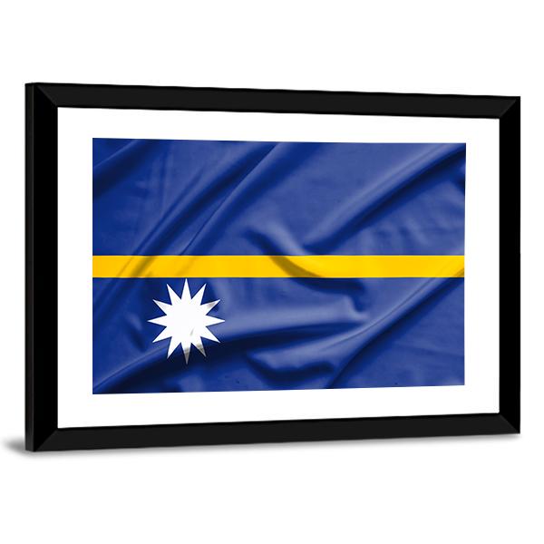 Nauru Flag Canvas Wall Art-5 Horizontal-Gallery Wrap-22" x 12"-Tiaracle