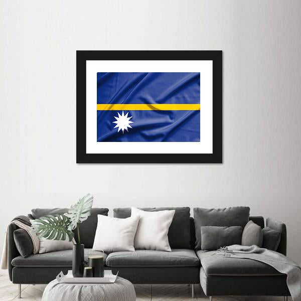Nauru Flag Canvas Wall Art-5 Horizontal-Gallery Wrap-22" x 12"-Tiaracle
