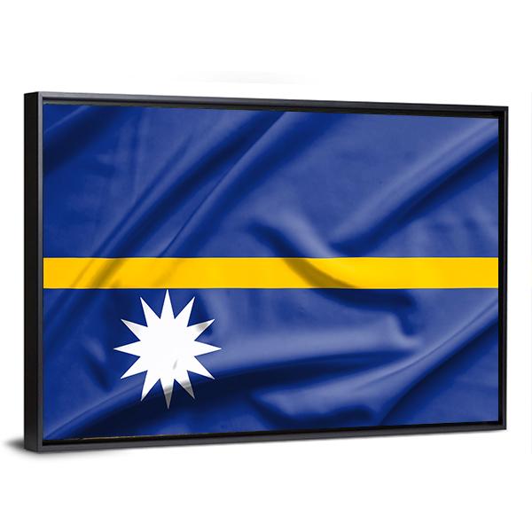 Nauru Flag Canvas Wall Art-5 Horizontal-Gallery Wrap-22" x 12"-Tiaracle