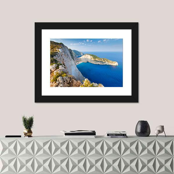 Navagio Beach Canvas Wall Art-1 Piece-Framed Print-20" x 16"-Tiaracle