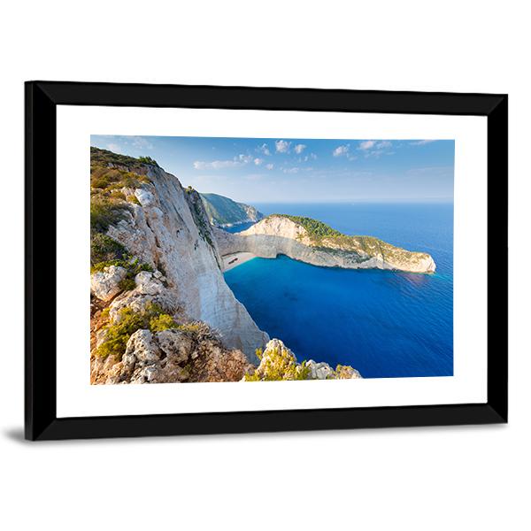 Navagio Beach Canvas Wall Art-5 Horizontal-Gallery Wrap-22" x 12"-Tiaracle