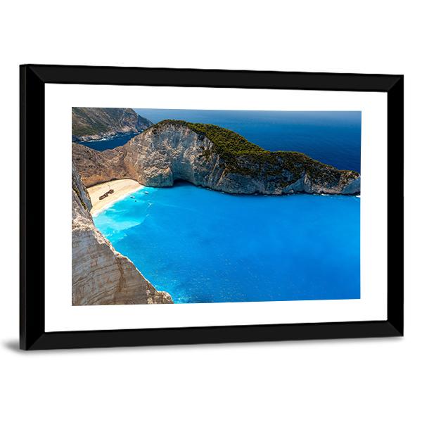 Navagio Beach Canvas Wall Art-5 Horizontal-Gallery Wrap-22" x 12"-Tiaracle