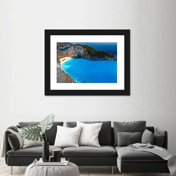 Navagio Beach Canvas Wall Art-5 Horizontal-Gallery Wrap-22" x 12"-Tiaracle