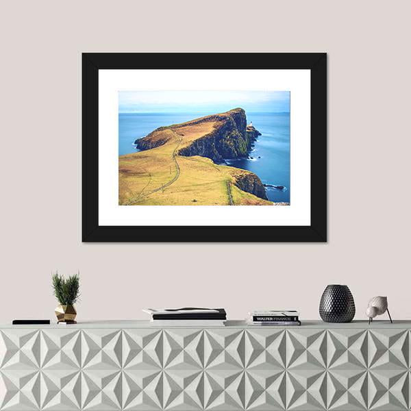 Neist Point With Lighthouse Canvas Wall Art-1 Piece-Framed Print-20" x 16"-Tiaracle
