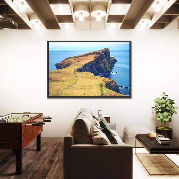 Neist Point With Lighthouse Canvas Wall Art-5 Horizontal-Gallery Wrap-22" x 12"-Tiaracle