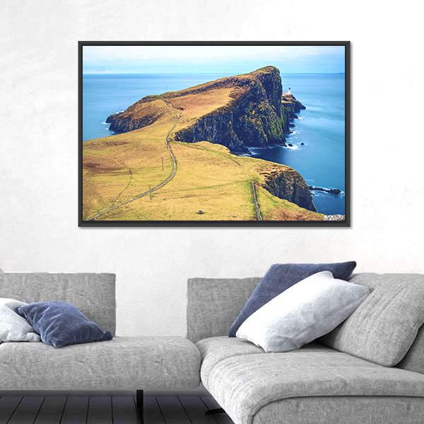 Neist Point With Lighthouse Canvas Wall Art-5 Horizontal-Gallery Wrap-22" x 12"-Tiaracle