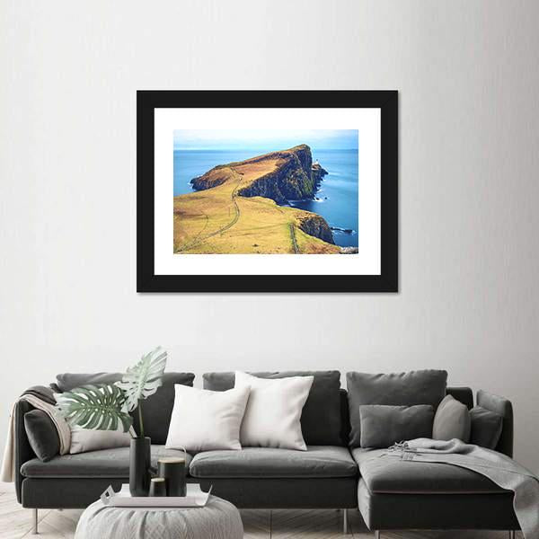 Neist Point With Lighthouse Canvas Wall Art-3 Horizontal-Gallery Wrap-25" x 16"-Tiaracle