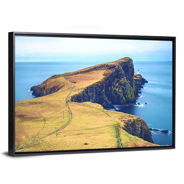 Neist Point With Lighthouse Canvas Wall Art-5 Horizontal-Gallery Wrap-22" x 12"-Tiaracle