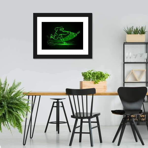 Neon Hockey Player Canvas Wall Art-5 Horizontal-Gallery Wrap-22" x 12"-Tiaracle