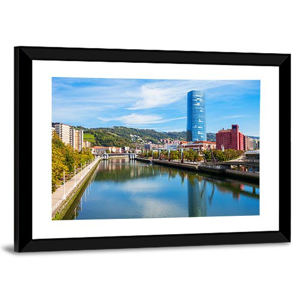 Nervion River Embankment Canvas Wall Art-5 Horizontal-Gallery Wrap-22" x 12"-Tiaracle