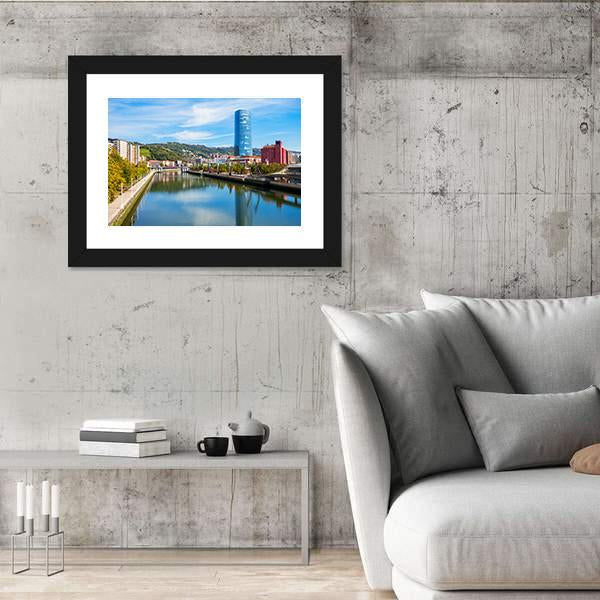Nervion River Embankment Canvas Wall Art-5 Horizontal-Gallery Wrap-22" x 12"-Tiaracle