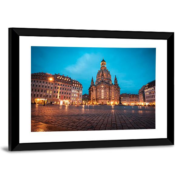 Neumarkt &amp; Frauenkirche Canvas Wall Art-5 Horizontal-Gallery Wrap-22" x 12"-Tiaracle