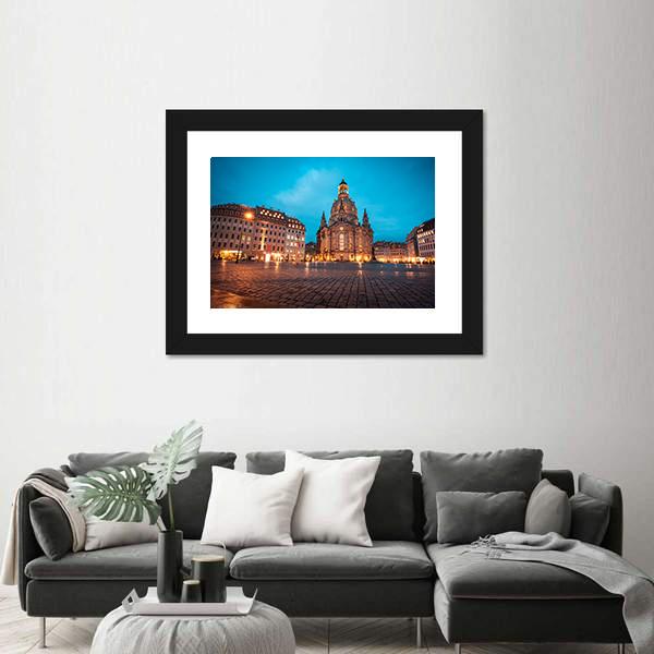 Neumarkt &amp; Frauenkirche Canvas Wall Art-5 Horizontal-Gallery Wrap-22" x 12"-Tiaracle